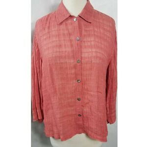 Chicos Womens Blouse Size 1 Medium Button Down